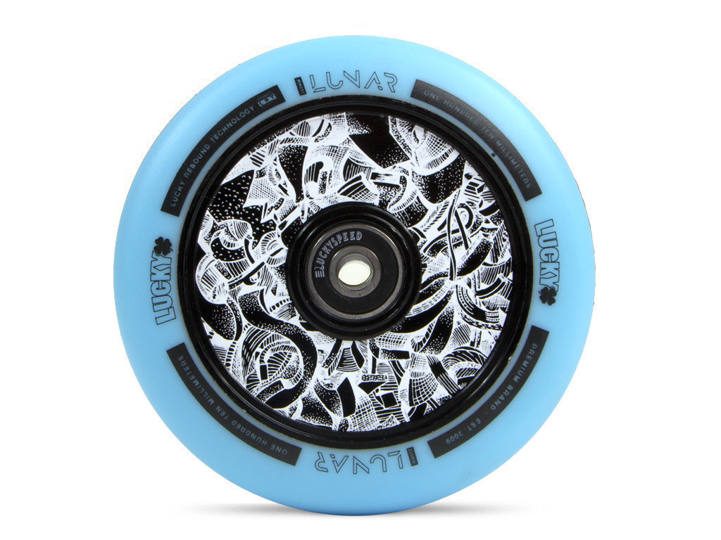 Pro Scooter Wheel - Axis Blue/Black - LUNAR™ 110mm by Lucky Scooters