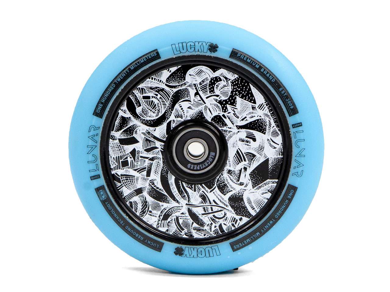 Pro Scooter Wheel - Axis Black/Blue - LUNAR™ 120mm by Lucky Scooters