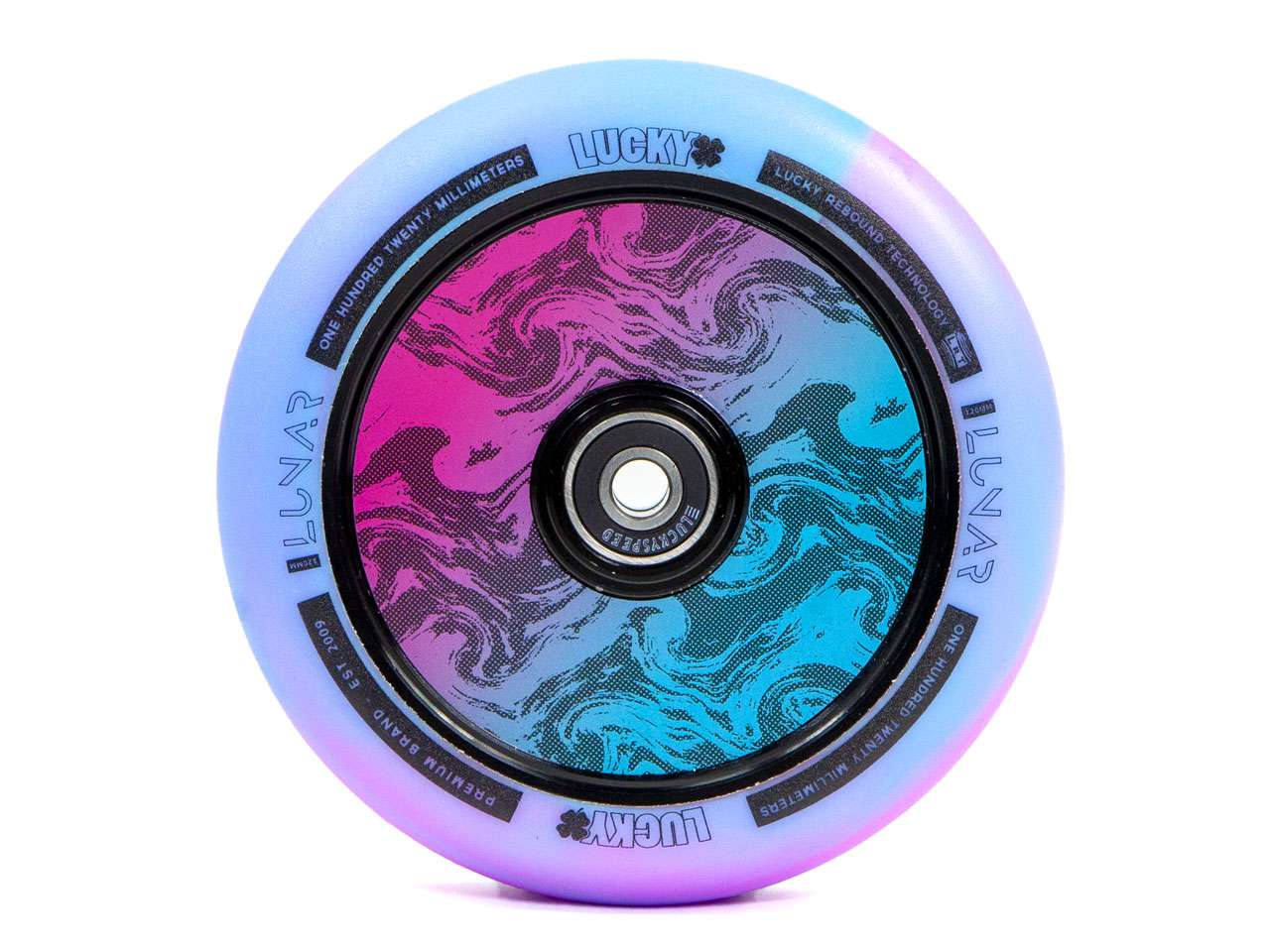 Pro Scooter Wheel - Rush Pink/Blue - LUNAR™ 120mm by Lucky Scooters