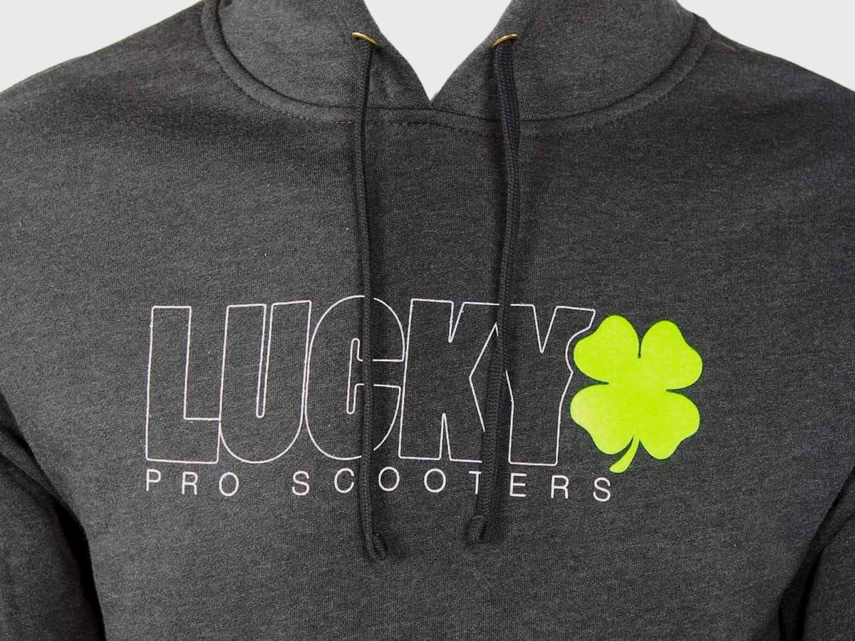 Lucky Outline Logo Hoodie - Charcoal