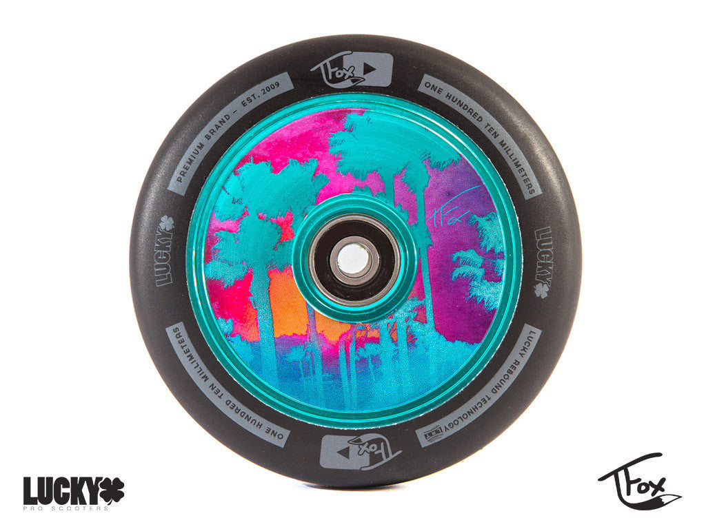 Pro Scooter Wheel - Teal TFOX Sig - LUNAR™ by Lucky Scooters